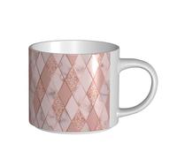 YWSOTRE Mármol geométrico de lujo,Taza de cerámica de gran capacidad, taza de té, taza de café 450 ml