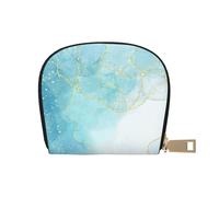 YWSOTRE Mármol líquido Azul, Funda de Cuero de PU para Tarjetas, Tarjetero Elegante, Tarjetero Tipo Billetera