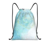 YWSOTRE Mármol líquido azul, Mochila con cordón, unisex, para deporte, gimnasio, informal, para el día a día, talla M