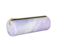 YWSOTRE Mármol líquido Morado Pastel, Estuche para lápices Estuche cilíndrico para lápices Estuche para lápices de Cuero portátil Estuche para cosméticos