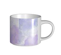 YWSOTRE Mármol líquido pastel morado,Taza de cerámica de gran capacidad, taza de té, taza de café 450 ml
