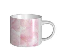 YWSOTRE Mármol rosa pastel Rpse,Taza de cerámica de gran capacidad, taza de té, taza de café 450 ml