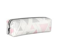YWSOTRE Mármol Triángulo Geométrico Plata Gris Rosa, Estuche para lápices Estuche para lápices Estuche para lápices de Cuero portátil con Estuche para cosméticos con Cremallera