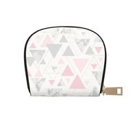 YWSOTRE Mármol Triángulo Geométrico Plata Gris Rosa, Funda de Cuero de PU para Tarjetas, Tarjetero Elegante, Tarjetero Tipo Billetera