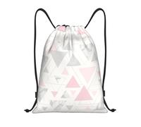 YWSOTRE Mármol Triángulo Geométrico Plata Gris Rosa, Mochila con cordón, unisex, para deporte, gimnasio, informal, para el día a día, talla M