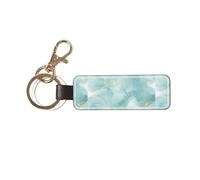 YWSOTRE Mármol verde menta pastel,Llavero de cuero de PU, llavero, llavero, anillo, organizador, 1 pieza
