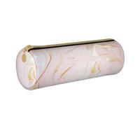 YWSOTRE Marmoleado Pastel Ajustado, Estuche para lápices Estuche cilíndrico para lápices Estuche para lápices de Cuero portátil Estuche para cosméticos