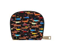 YWSOTRE Me Encanta mi Perro Dachshunds Imprimir, Funda de Cuero de PU para Tarjetas, Tarjetero Elegante, Tarjetero Tipo Billetera