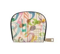YWSOTRE Mix Match Música de Notas Musicales Retro, Funda de Cuero de PU para Tarjetas, Tarjetero Elegante, Tarjetero Tipo Billetera