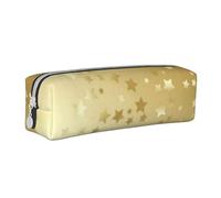 YWSOTRE Muchas Estrellas Doradas Sin Costuras, Estuche para lápices Estuche para lápices Estuche para lápices de Cuero portátil con Estuche para cosméticos con Cremallera