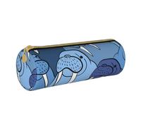 YWSOTRE Muro de morsa, Estuche para lápices Estuche cilíndrico para lápices Estuche para lápices de Cuero portátil Estuche para cosméticos