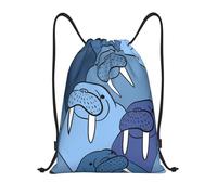 YWSOTRE Muro de morsa, Mochila con cordón, unisex, para deporte, gimnasio, informal, para el día a día, talla M