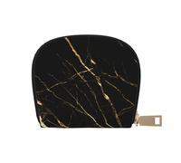 YWSOTRE Naturaleza de mármol Negro Dorado, Funda de Cuero de PU para Tarjetas, Tarjetero Elegante, Tarjetero Tipo Billetera