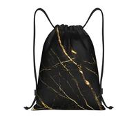 YWSOTRE Naturaleza de mármol negro dorado, Mochila con cordón, unisex, para deporte, gimnasio, informal, para el día a día, talla M