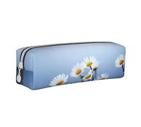 YWSOTRE Naturaleza Flor Blanca, Estuche para lápices Estuche para lápices Estuche para lápices de Cuero portátil con Estuche para cosméticos con Cremallera