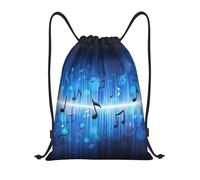 YWSOTRE Nota musical azul, Mochila con cordón, unisex, para deporte, gimnasio, informal, para el día a día, talla M