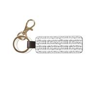 YWSOTRE Notas musicales,Llavero de cuero de PU, llavero, llavero, anillo, organizador, 1 pieza