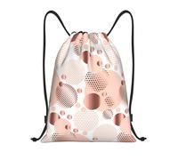 YWSOTRE Ola de oro rosa, Mochila con cordón, unisex, para deporte, gimnasio, informal, para el día a día, talla M