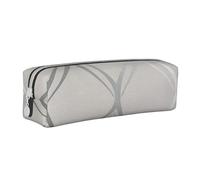 YWSOTRE Ola Geométrico Gris Plata, Estuche para lápices Estuche para lápices Estuche para lápices de Cuero portátil con Estuche para cosméticos con Cremallera