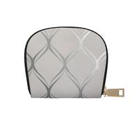 YWSOTRE Ola Geométrico Gris Plata, Funda de Cuero de PU para Tarjetas, Tarjetero Elegante, Tarjetero Tipo Billetera