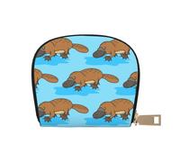 YWSOTRE Ornitorrinco Divertido Australiano, Funda de Cuero de PU para Tarjetas, Tarjetero Elegante, Tarjetero Tipo Billetera