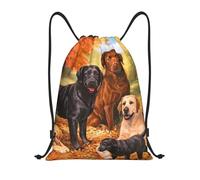 YWSOTRE Otoño Labrador Lab Golden Retriever Perro Agradeciendo, Mochila con cordón, unisex, para deporte, gimnasio, informal, para el día a día, talla M