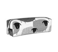 YWSOTRE Ovejas Divertidas sobre Fondo Gris, Estuche para lápices Estuche para lápices Estuche para lápices de Cuero portátil con Estuche para cosméticos con Cremallera