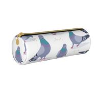 YWSOTRE Palomas Azuladas, Estuche para lápices Estuche cilíndrico para lápices Estuche para lápices de Cuero portátil Estuche para cosméticos