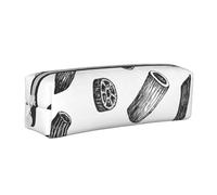 YWSOTRE Pastas Dibujadas a Mano, Estuche para lápices Estuche para lápices Estuche para lápices de Cuero portátil con Estuche para cosméticos con Cremallera