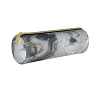YWSOTRE Pastel De Salpicaduras Abstractas De Mármol Gris, Estuche para lápices Estuche cilíndrico para lápices Estuche para lápices de Cuero portátil Estuche para cosméticos