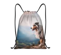 YWSOTRE Pastor Australiano Montañas Aussie Pets Perros, Mochila con cordón, unisex, para deporte, gimnasio, informal, para el día a día, talla M