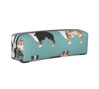 YWSOTRE pastores australianos, Estuche para lápices Estuche para lápices Estuche para lápices de Cuero portátil con Estuche para cosméticos con Cremallera