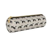 YWSOTRE pastores australianos Lindos, Estuche para lápices Estuche cilíndrico para lápices Estuche para lápices de Cuero portátil Estuche para cosméticos
