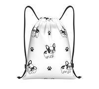 YWSOTRE Pata de Bulldog Francés, Mochila con cordón, unisex, para deporte, gimnasio, informal, para el día a día, talla M