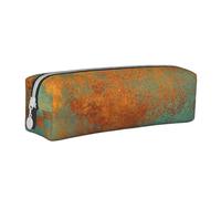 YWSOTRE Pátina de Cobre Rica de Moda metálica, Estuche para lápices Estuche para lápices Estuche para lápices de Cuero portátil con Estuche para cosméticos con Cremallera