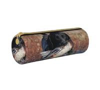 YWSOTRE Pato Caza Labrador Perro Cool Negro Cachorro Animal, Estuche para lápices Estuche cilíndrico para lápices Estuche para lápices de Cuero portátil Estuche para cosméticos