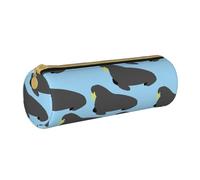 YWSOTRE Patrón Animal morsa, Estuche para lápices Estuche cilíndrico para lápices Estuche para lápices de Cuero portátil Estuche para cosméticos