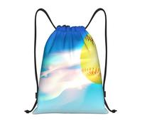 YWSOTRE Patrón azul tenis fuego, Mochila con cordón, unisex, para deporte, gimnasio, informal, para el día a día, talla M
