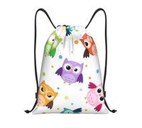 YWSOTRE Patrón de estampado de búho animal lindo, Mochila con cordón, unisex, para deporte, gimnasio, informal, para el día a día, talla M