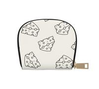 YWSOTRE Patrón de Garabato de Queso, Funda de Cuero de PU para Tarjetas, Tarjetero Elegante, Tarjetero Tipo Billetera