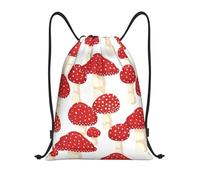 YWSOTRE Patrón de hongos rojos agárico de mosca, Mochila con cordón, unisex, para deporte, gimnasio, informal, para el día a día, talla M