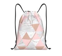 YWSOTRE Patrón de mármol triangular de oro rosa, Mochila con cordón, unisex, para deporte, gimnasio, informal, para el día a día, talla M