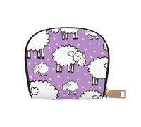 YWSOTRE Patrón de ovejas de Dibujos Animados Lindo, Funda de Cuero de PU para Tarjetas, Tarjetero Elegante, Tarjetero Tipo Billetera