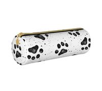 YWSOTRE Patrón de Pata de Perro, Estuche para lápices Estuche cilíndrico para lápices Estuche para lápices de Cuero portátil Estuche para cosméticos