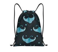 YWSOTRE Patrón de pez mantarraya, Mochila con cordón, unisex, para deporte, gimnasio, informal, para el día a día, talla M