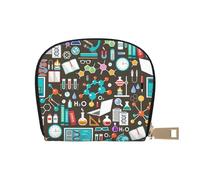YWSOTRE Patrón de química científica, Funda de Cuero de PU para Tarjetas, Tarjetero Elegante, Tarjetero Tipo Billetera