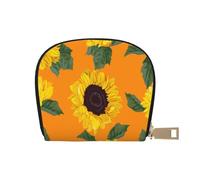 YWSOTRE Patrón sin Costuras de Girasol, Funda de Cuero de PU para Tarjetas, Tarjetero Elegante, Tarjetero Tipo Billetera