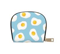 YWSOTRE Patrones sin Fisuras de Huevos fritos, Funda de Cuero de PU para Tarjetas, Tarjetero Elegante, Tarjetero Tipo Billetera