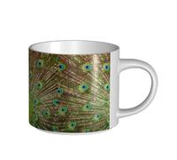 YWSOTRE Pavo real,Taza de cerámica de gran capacidad, taza de té, taza de café 450 ml