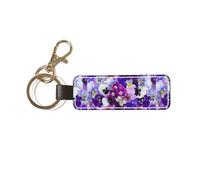 YWSOTRE Pensamiento gráfico: flores de primavera de Pascua,Llavero de cuero de PU, llavero, llavero, anillo, organizador, 1 pieza